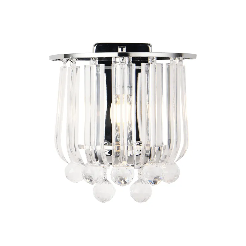 Aplique pared Alnwick 1x E14 40 W metal-plástico 24x22x15cm - Cromado [lux.pro]