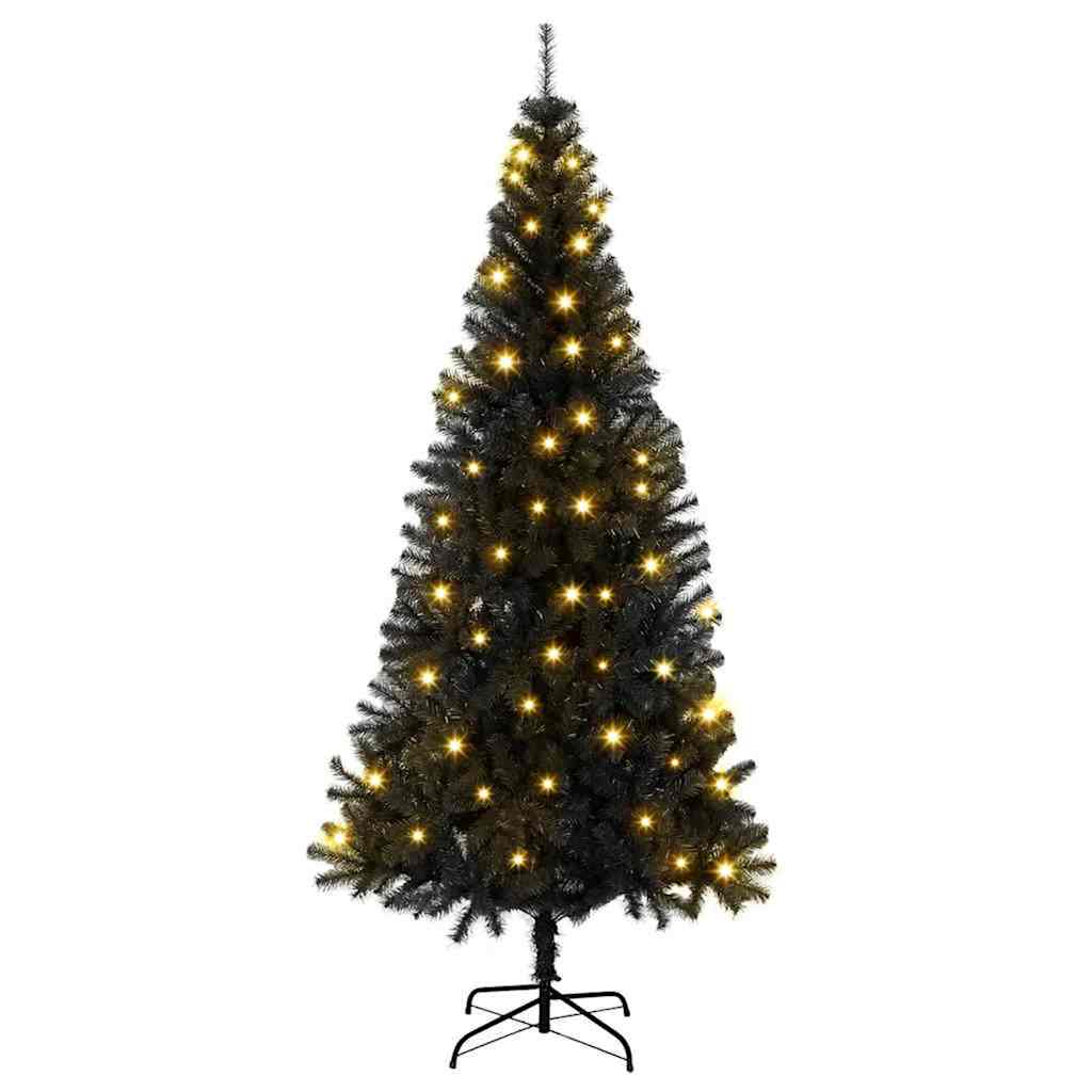 Árbol de Navidad con 300 LED con soporte Negro 180 cm PVC - Decoración