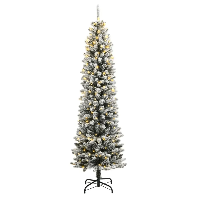 Árbol de Navidad artificial con 300 LEDs y nieve flocada 210 cm - Decoración