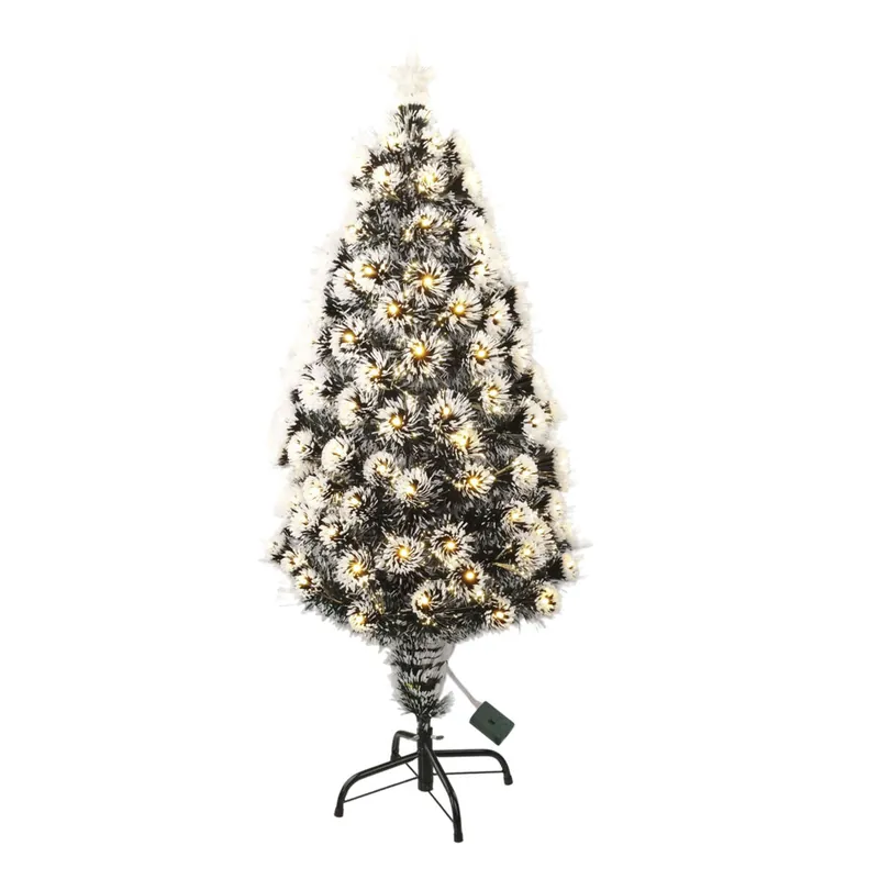 Well Home Árbol de Navidad de fibra óptica con 135 Luces LED Blanco cálido y 8 funciones de color H.120cm - Decoración