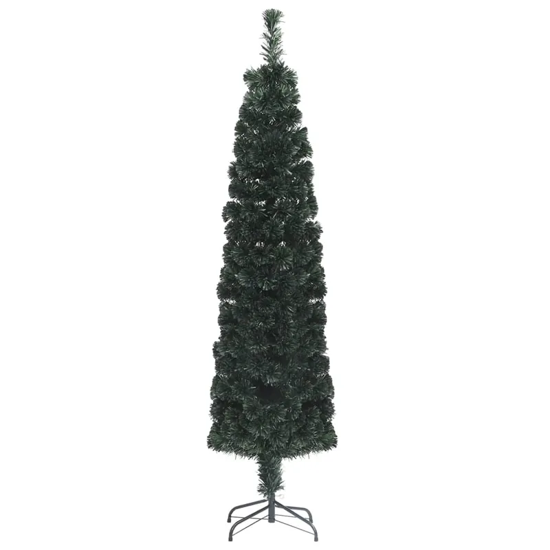 Árbol Navidad - Árbol navideño estrecho artificial soporte fibra óptica 120 cm