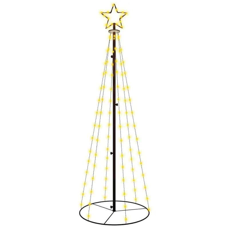 Árbol de Navidad - Árbol navideño cónico 108 LED blanco cálido 70x180 cm