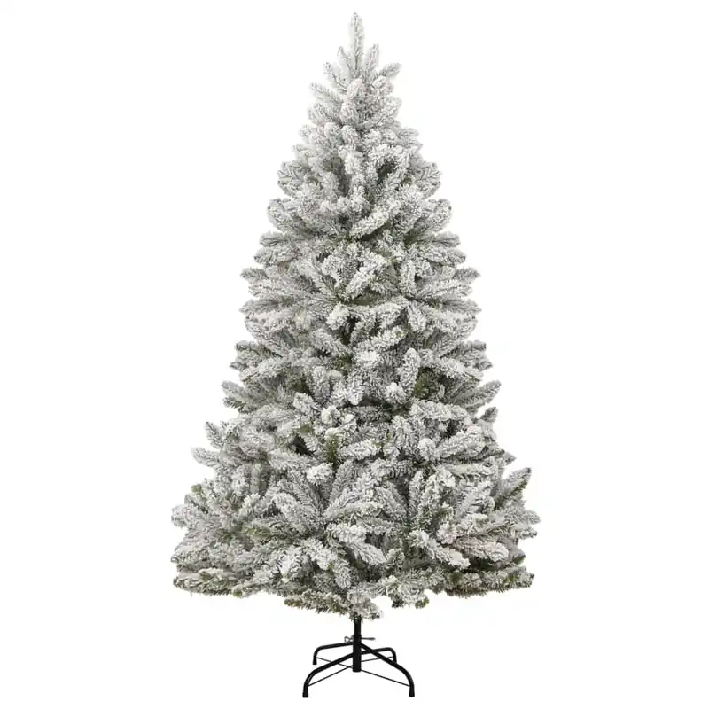 Árbol de Navidad - Árbol navideño artificial con bisagras y nieve flocada 240 cm