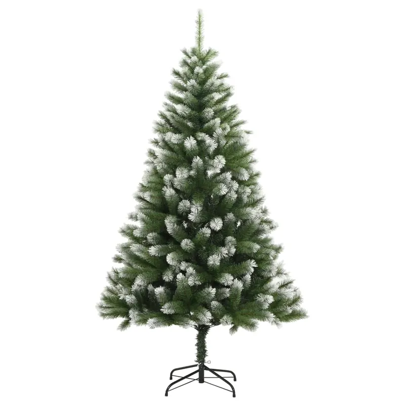 Árbol de Navidad - Árbol navideño artificial con bisagras y nieve flocada 180 cm