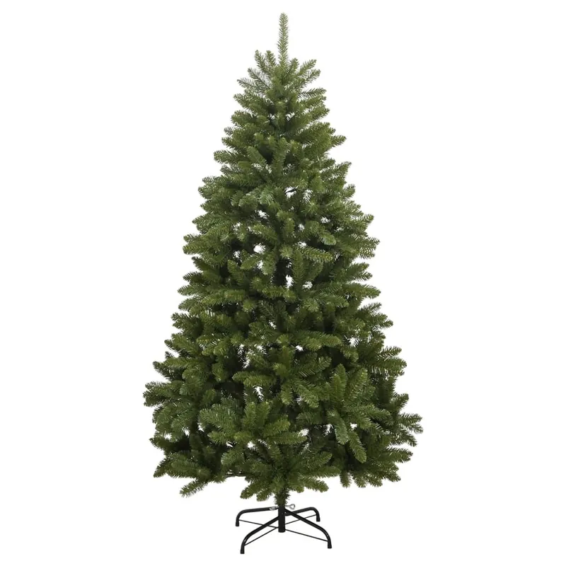 Árbol de Navidad - Árbol navideño artificial con bisagras y soporte verde 240 cm