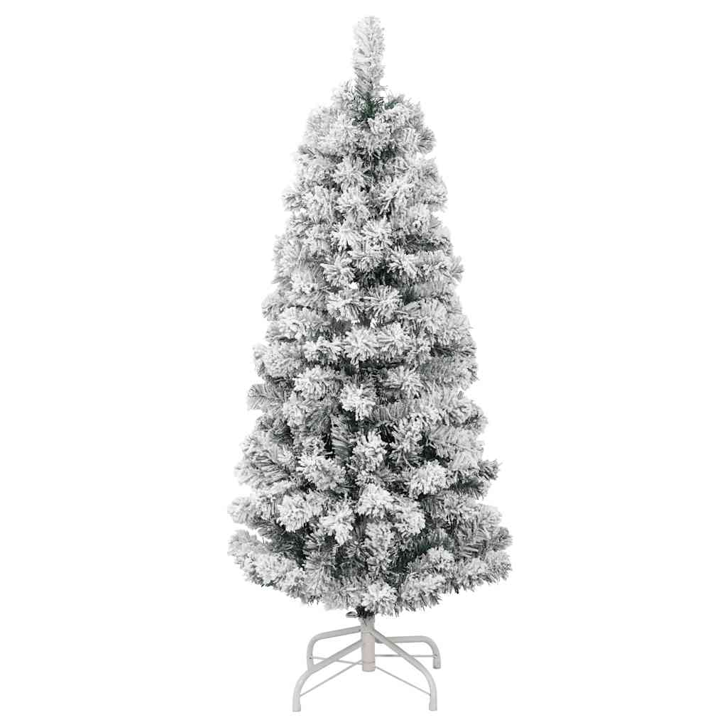 Árbol de Navidad - Árbol navideño artificial con bisagras y nieve flocada 150 cm