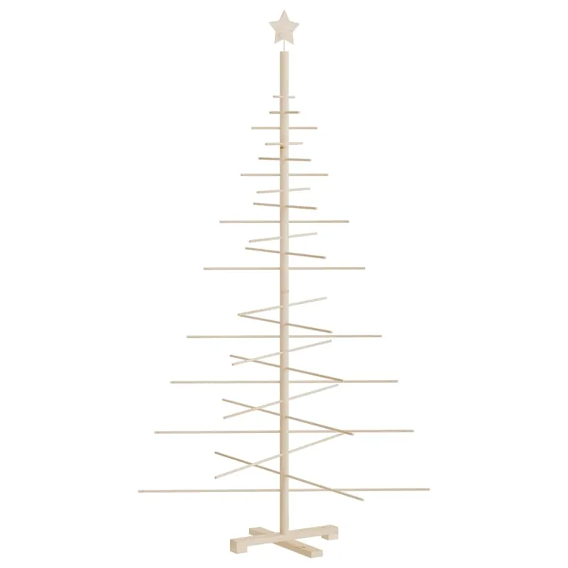 Árbol de Navidad - Árbol navideño de madera de adorno madera maciza pino 180 cm