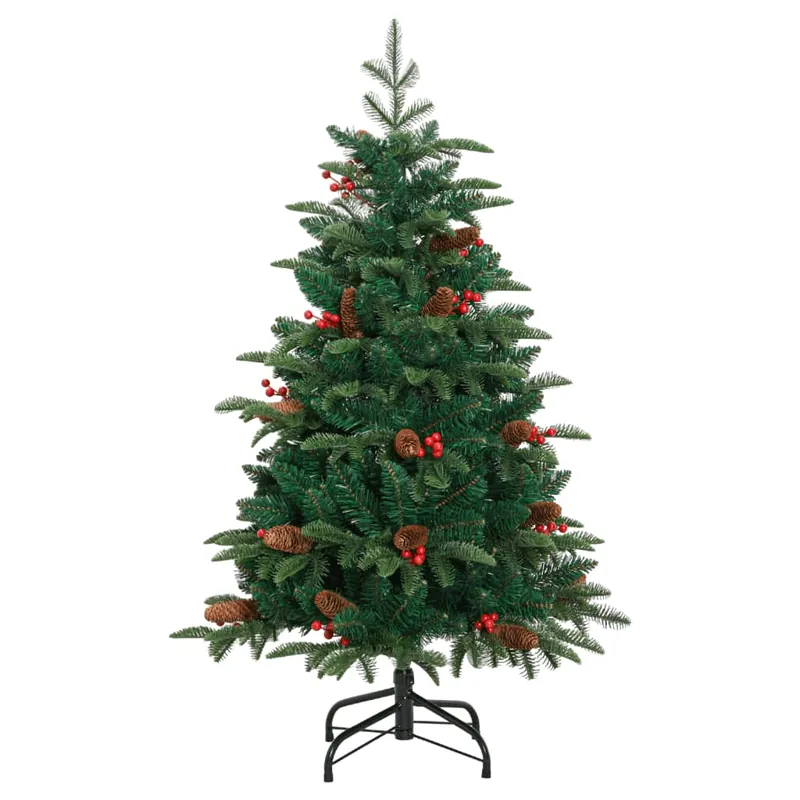 Árbol de Navidad - Árbol navideño artificial con piñas y bayas 150 cm