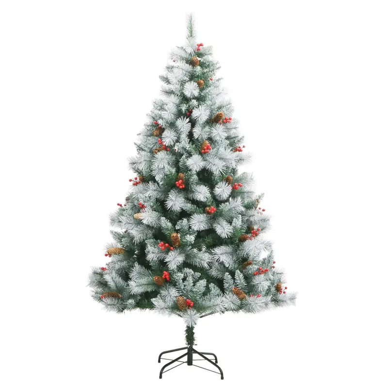 Árbol de Navidad - Árbol navideño artificial con piñas y bayas 210 cm