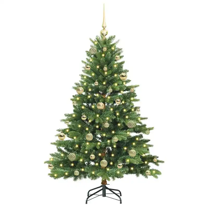 Árbol de Navidad - Árbol navideño artificial con 150 LED Verde 150 cm PE y PVC