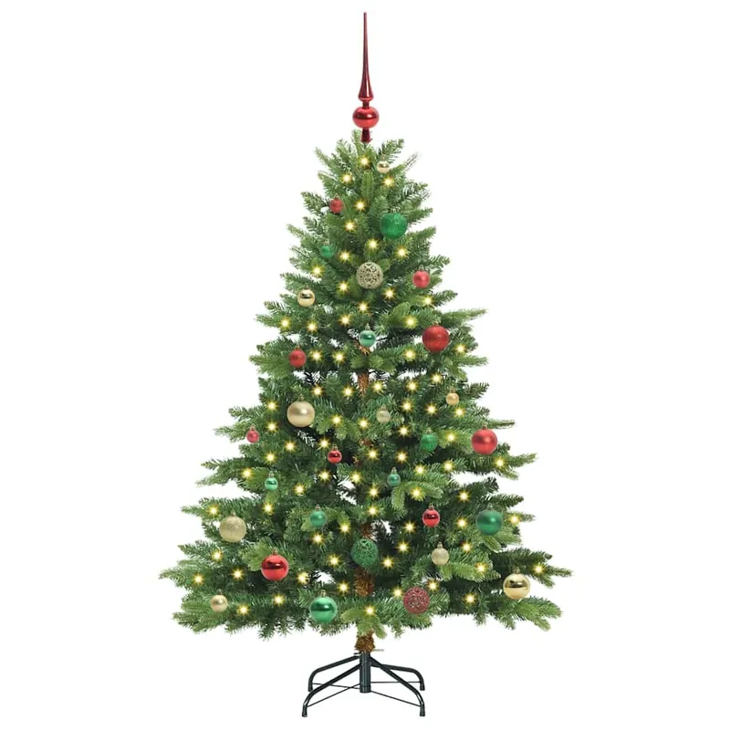 Árbol de Navidad - Árbol navideño artificial con 150 LED Verde 150 cm PE y PVC