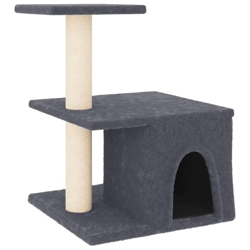 vidaXL Rascador para gatos con postes de sisal gris oscuro 48 cm - Jardín
