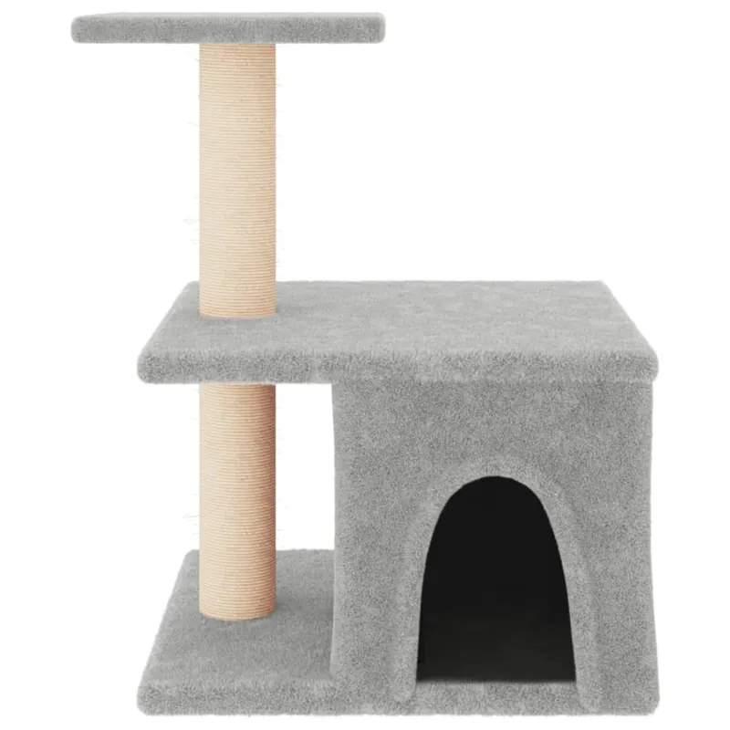 vidaXL Rascador para gatos con postes de sisal gris claro 48 cm - Jardín