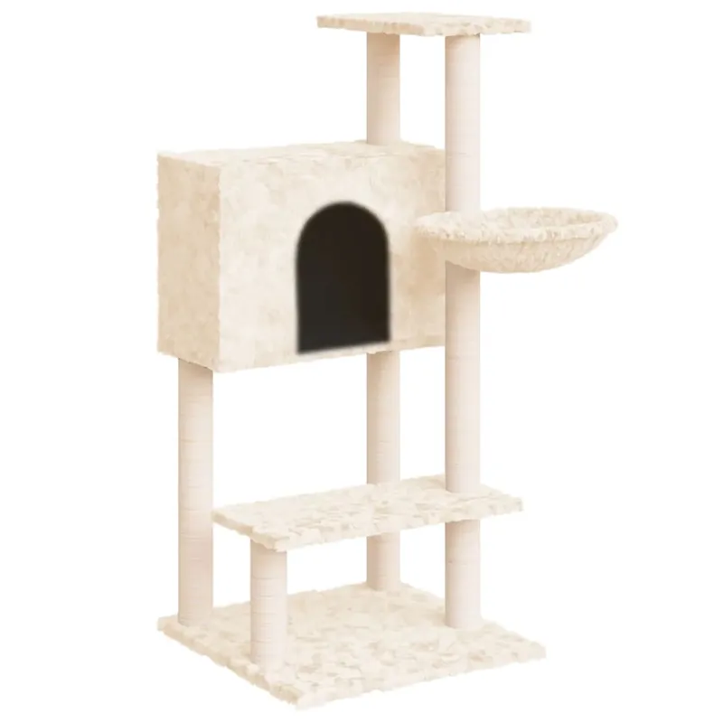 vidaXL Rascador para gatos con postes de sisal crema 108,5 cm - Jardín