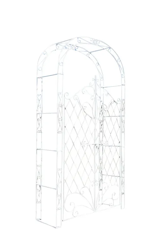 Arco de Jardín con Puerta Melissa Metal Blanco antiguo 40X120X220 cm