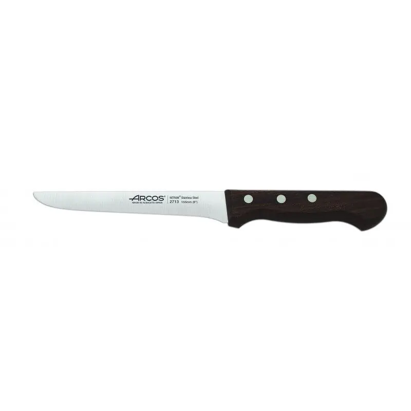 Cuchillo Deshuesador de hoja de líneas clásicas de 155 mm. en exclusivo acero inoxidable NITRUM - Cocina