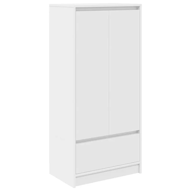 vidaXL Armario con cajón blanco 55,5x34x119,5 cm Madera de ingeniería - Muebles