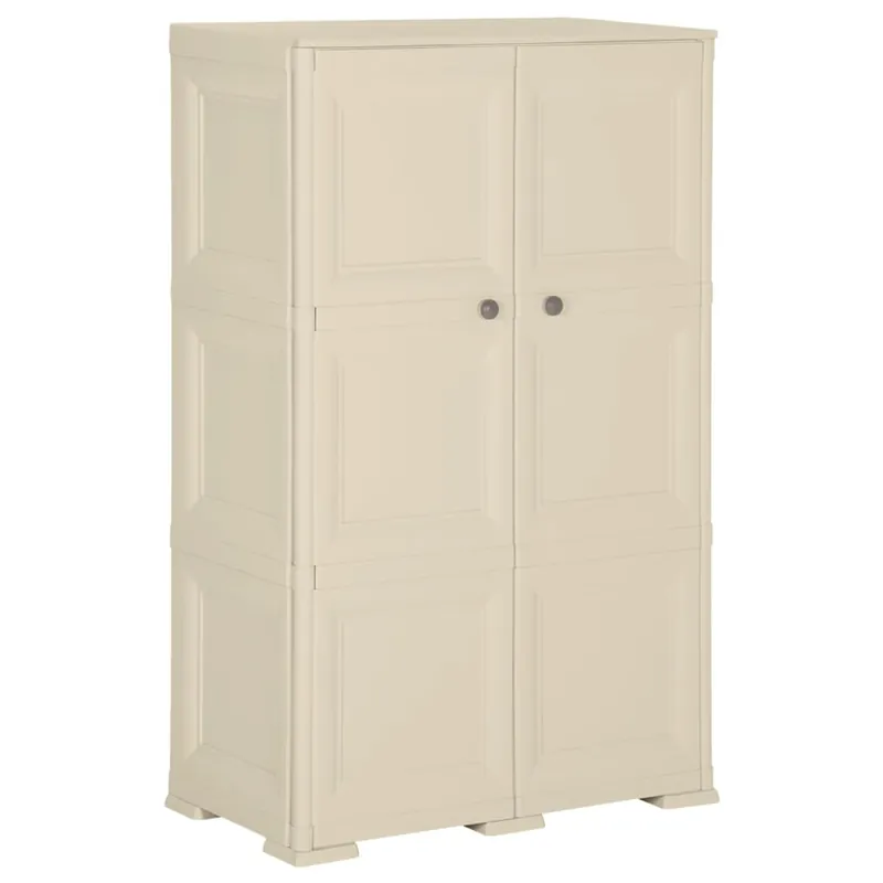 vidaXL Armario de plástico diseño madera blanco angora 79x43x125 cm - Muebles