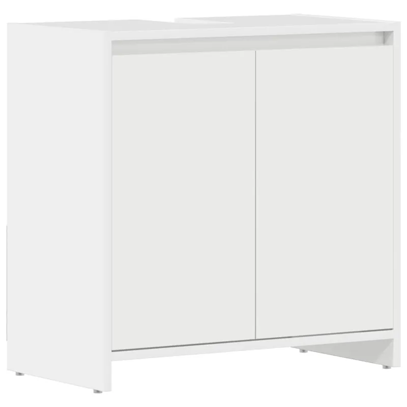 vidaXL Armario de baño madera contrachapada blanco brillo 60x33x61 cm
