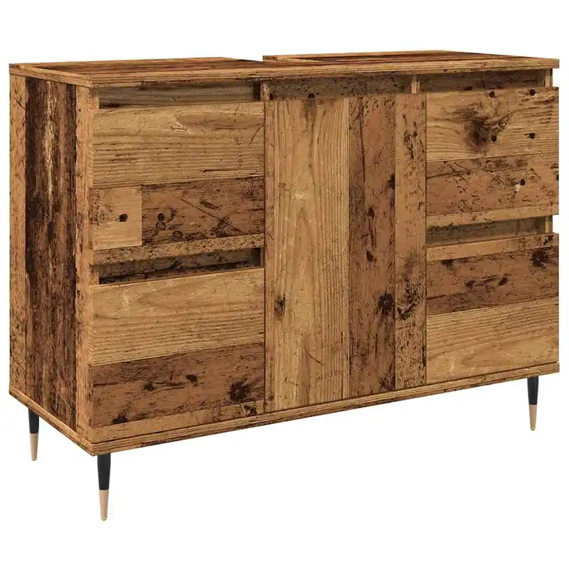 vidaXL Mueble de baño madera de ingeniería negro 80x33x60 cm