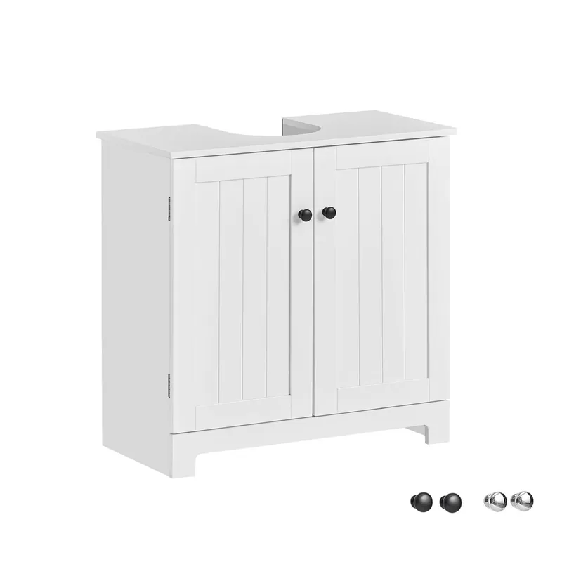 Mueble para Debajo del Lavabo Armario de Baño de Suelo con 1 Estante y 2 Puertas 60 x 30 x 60 cm BZR18-II-W SoBuy