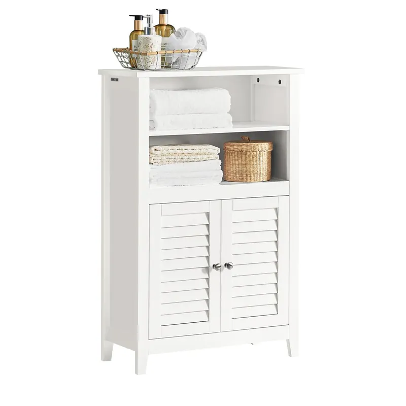 Mueble Auxiliar para baño Armario de baño Organizador con 2 estantes y 2 Puertas BZR13-W SoBuy