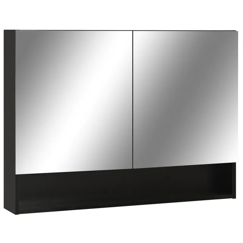 vidaXL Mueble de baño con espejo LED MDF roble 80x15x60 cm