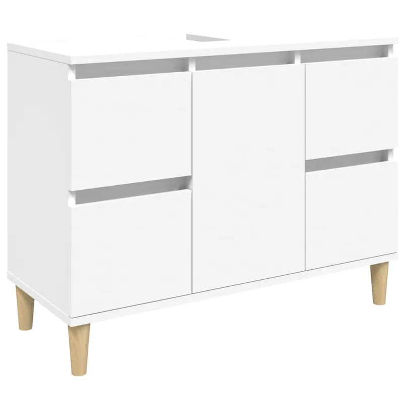 vidaXL Armario de lavabo madera contrachapada roble ahumado 80x33x60cm - Baño