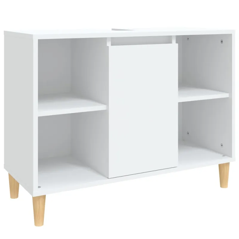 vidaXL Armario para lavabo madera contrachapada blanco 80x33x60 cm - Baño