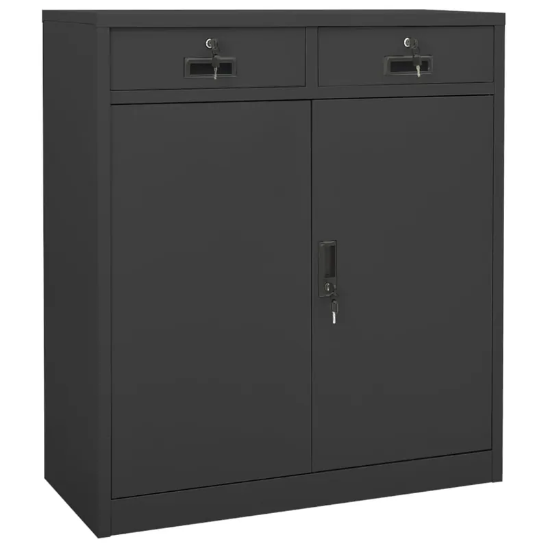 vidaXL Armario de oficina de acero gris antracita 90x40x102 cm - Muebles