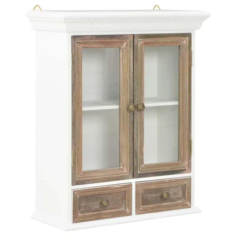 vidaXL Armario de pared de madera maciza blanco 49x22x59 cm - Baño