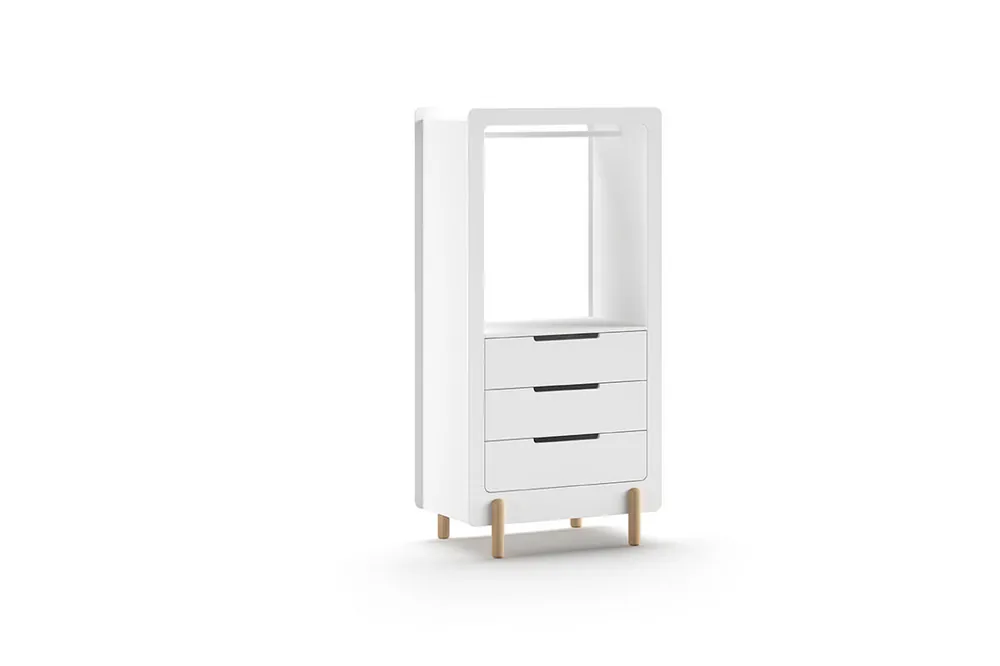 Armario infantil SMILE 88x57x180 Blanco - Bebé