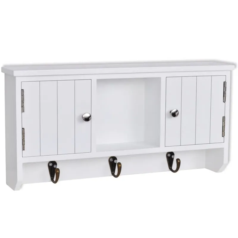 vidaXL Armario de pared para llaves y joyas con puertas y ganchos - Decoración