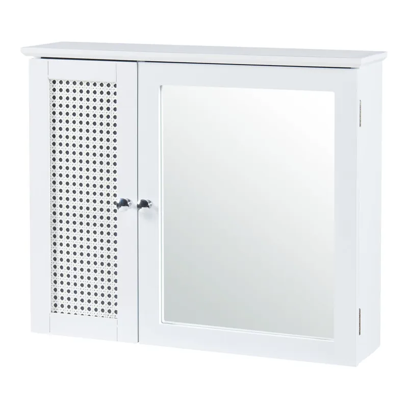 Armario pared con espejo Karlsøy MDF PVC 50x60x15cm - Blanco [en.casa]