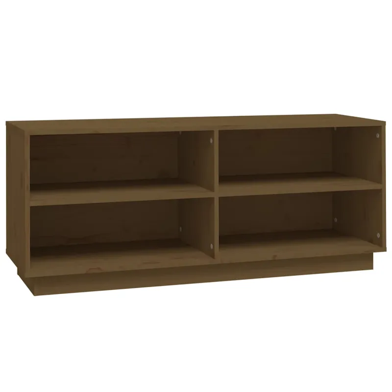 vidaXL Armario zapatero madera maciza de pino marrón miel 110x34x45 cm - Muebles