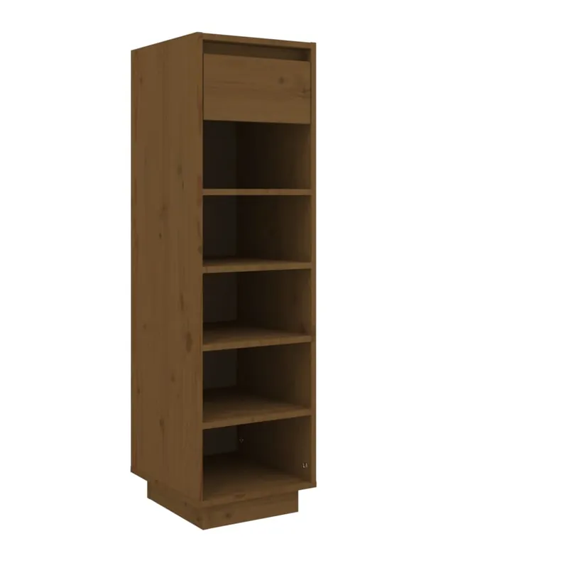 vidaXL Mueble zapatero de madera maciza de pino negro 30x34x105 cm - Muebles