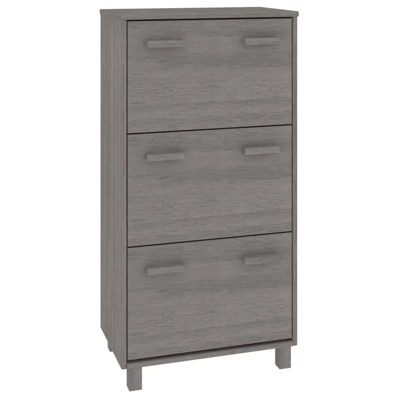 vidaXL Zapatero HAMAR madera maciza de pino blanca 59,5x35x117 cm - Muebles