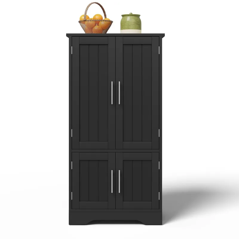 Aparador 120x60x40 cm - 4 puertas, estantes ajustables, con luz LED - blanco