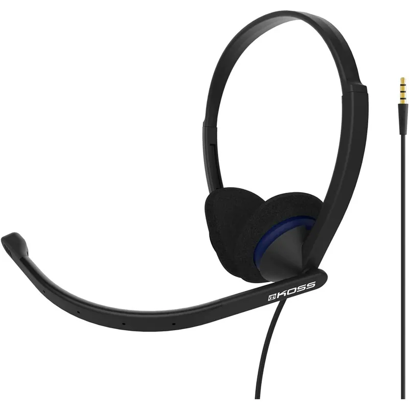 KOSS CS200i Auriculares con Cable y Micrófono con Cancelación Ruido Cascos de Diadema para Videoconferencia, , Negro - Electrónica