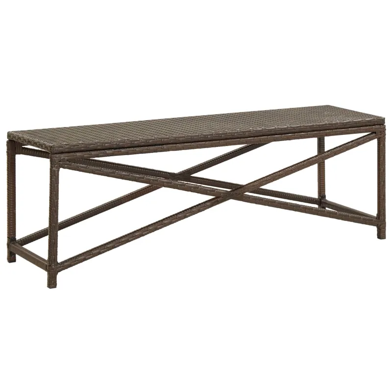 vidaXL Banco de jardín ratán sintético gris 120 cm