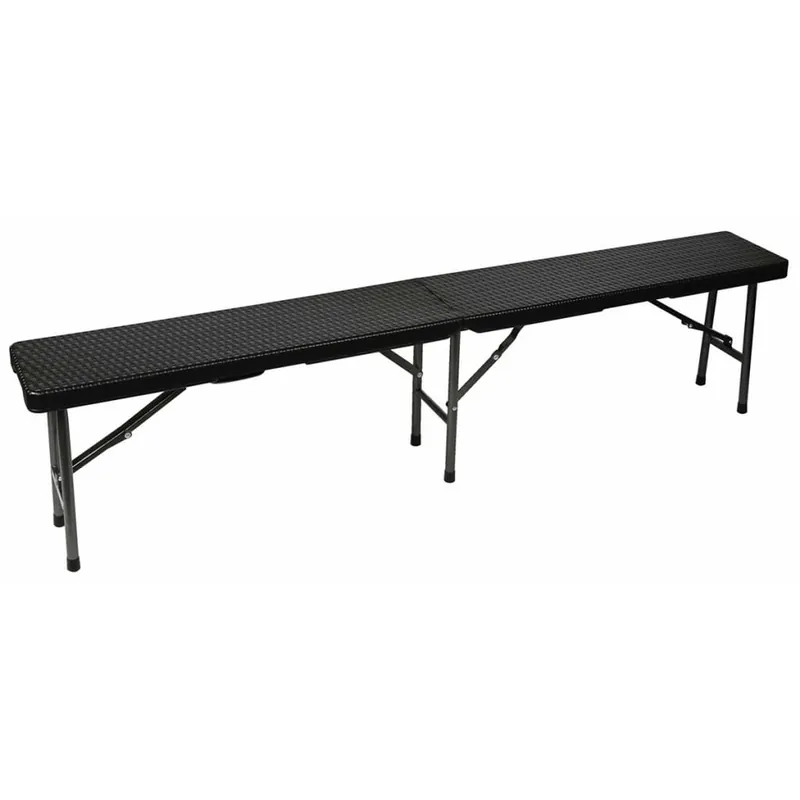Perel Banco plegable con diseño de mimbre negro FP160R - Jardín