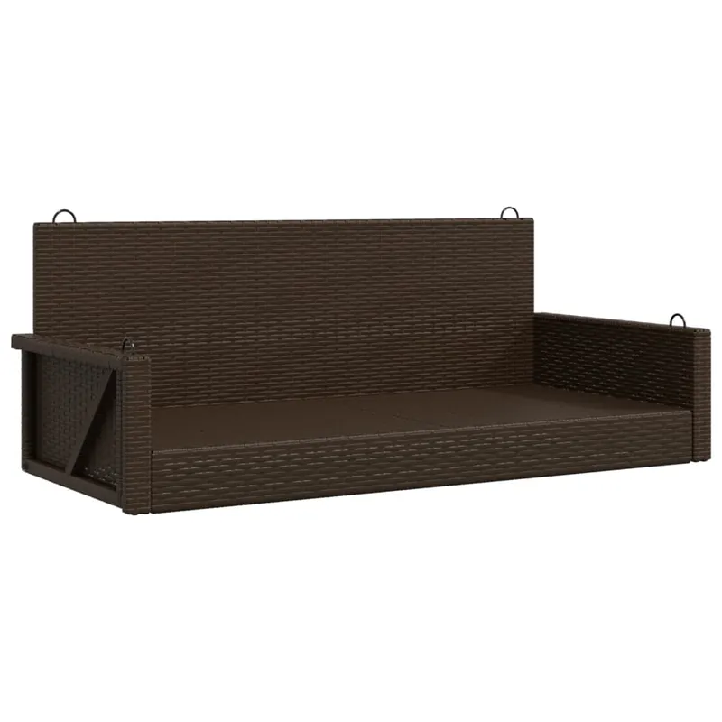 vidaXL Banco columpio de ratán sintético negro 119x56x48 cm - Jardín