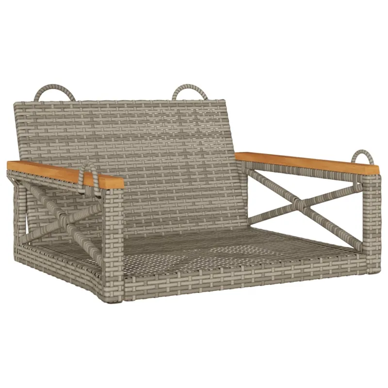 vidaXL Banco columpio de ratán sintético gris 63x62x40 cm - Jardín