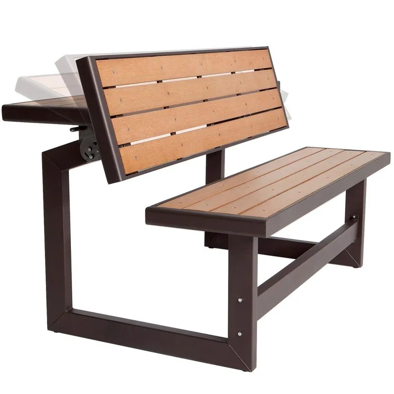 Banco convertible en mesa color madera LIFETIME - Jardín
