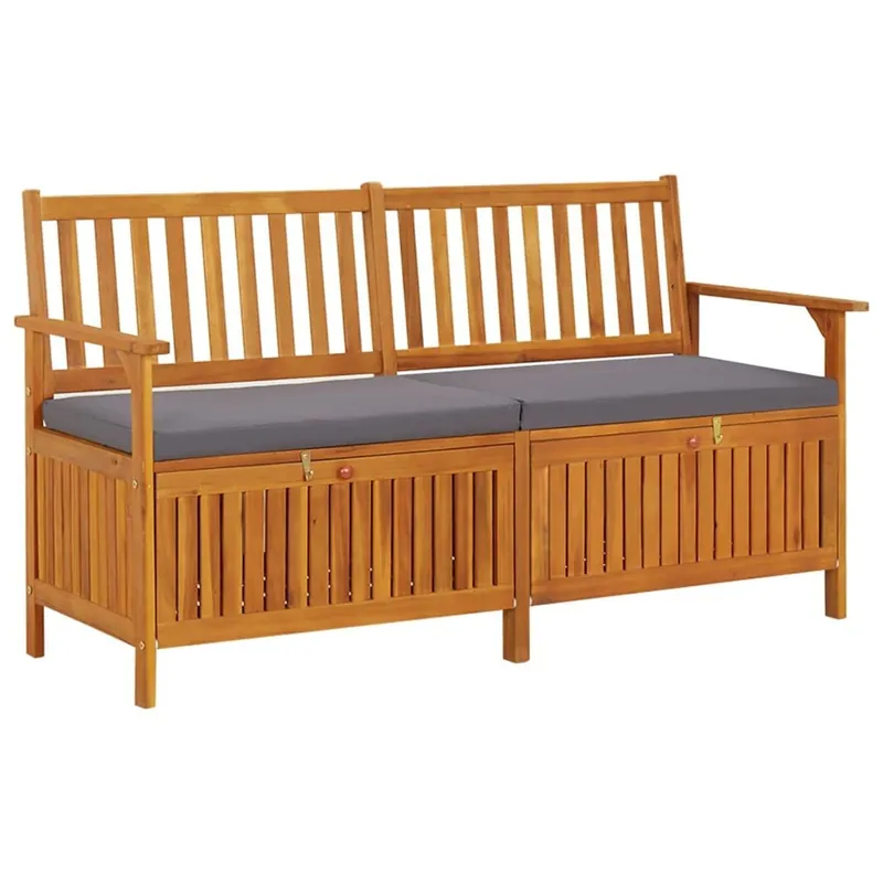 Banco de almacenaje Fels exterior madera de acacia 84x148x62 cm - Jardín