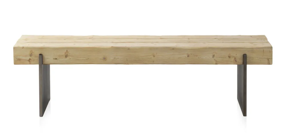 Taburete Enchapado De Abeto Con Patas Lacadas En Colores Metálicos - Muebles