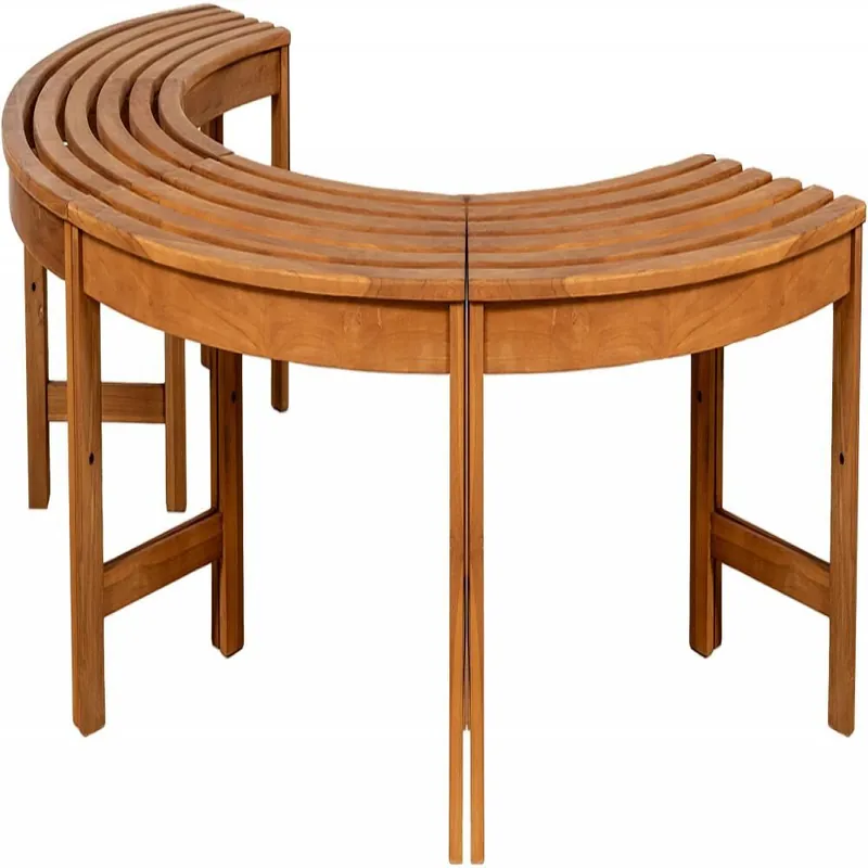 Banco semicircular Male sin respaldo 250 cm Madera Teca Ø 250 cm - Jardín