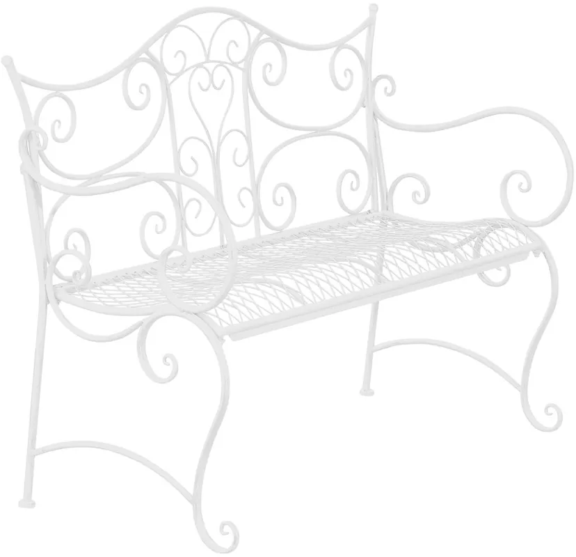 Banco de jardín Tara Metal Blanco antiguo 47X113X89 cm