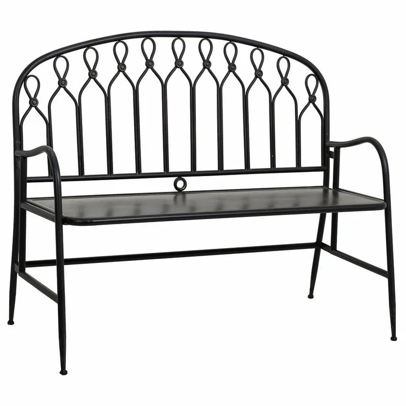 Banco Alexandra House Living Negro Metal 56 x 98 x 118 cm - Jardín