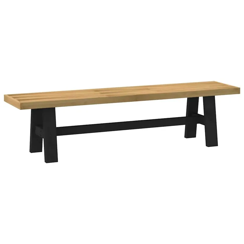 Banco Noain patas forma de A natural/negro 45x180x40 cm - Jardín